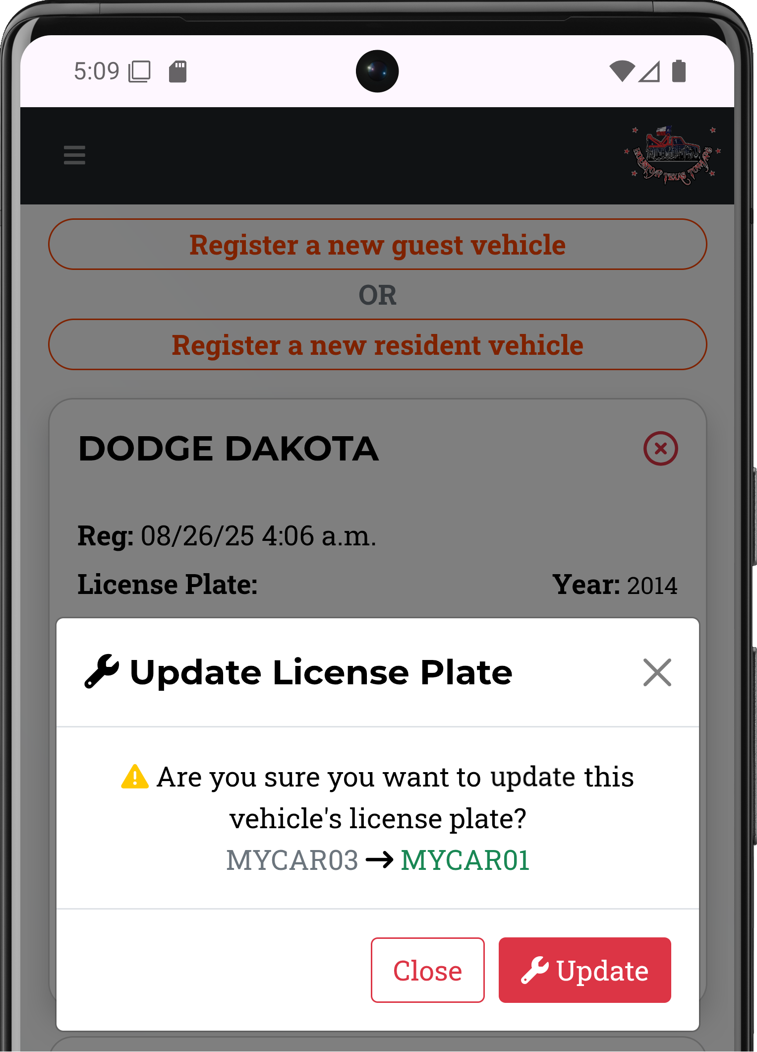Houston Texas Towing app screenshot